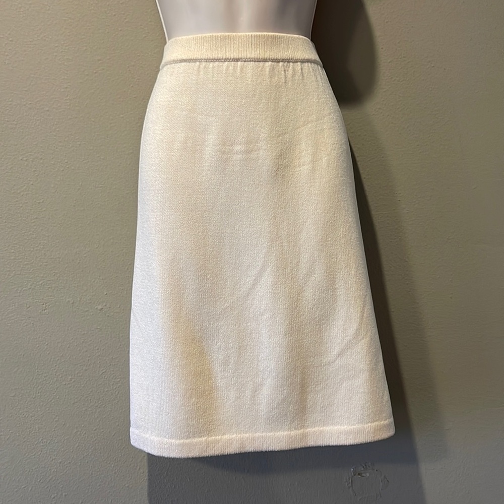 St. John Basic Ivory Knit Skirt, 12